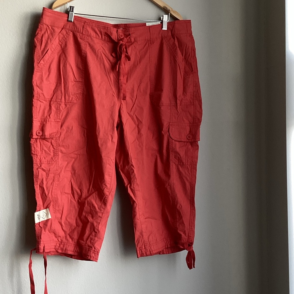 St. John's Bay Red Cargo Capri Shorts for Men